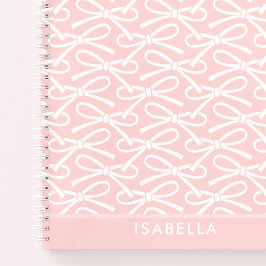 Hübsch Bow Individuelle Name Pink SpiralNotebook Notizblock