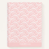Hübsch Bow Individuelle Name Pink SpiralNotebook Notizblock (Vorderseite)