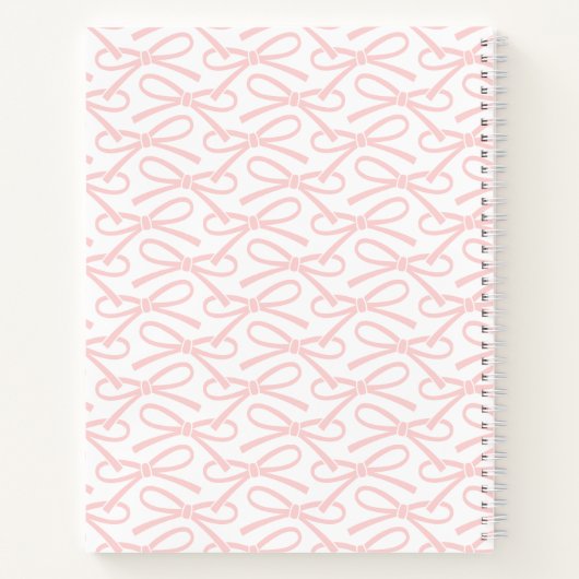 Hübsch Bow Individuelle Name Pink SpiralNotebook Notizblock (Rückseite)