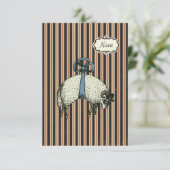 Hübsch Bow Sheep™ (DESIGNER OPTIONEN) - Einladung (Stehend Vorderseite)