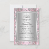 Hübsch Bow & Tiara Princess Kinderdusche Einladung (Rückseite)