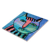 Hübsch Boy Abstrakt Cat Painting Fliese (Seite)