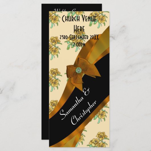 Hübsch-braune Blumenhochzeit Programm (Vorne/Hinten)