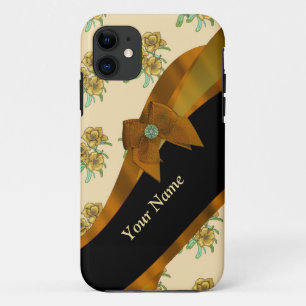 Hübsch-braune Vintage Blume Case-Mate iPhone Hülle