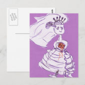 Hübsch Bride Bachelorette Postkarte (Vorne/Hinten)