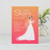 Hübsch Bride Bridal Dusche Einladung (Stehend Vorderseite)