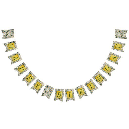 Hübsch Bright Daisy Happy Birthday Wimpelkette (Alle)