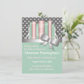 Hübsch bringen Sie ein Buch Baby Dusche Einladunge Einladung (Stehend Vorderseite)