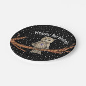 Hübsch Brown Birthday Owl Crystal Necklace Black Pappteller (Schrägansicht)