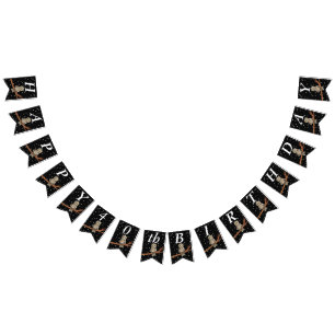 Hübsch Brown Birthday Owl on Branch Necklace Stars Wimpelkette