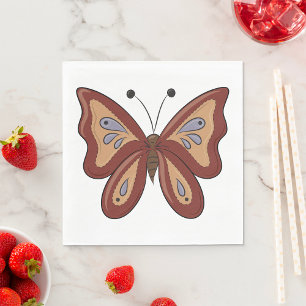 Hübsch Brown Butterly Serviette