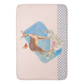 Hübsch Brown Fawn with Bird and Rose Badematte (Vorderseite Vertikal)