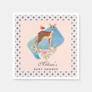 Hübsch Brown Fawn with Bird and Rose Kinderdusche Serviette