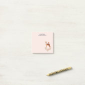 Hübsch Brown Fawn with Bird and Rose Post-it Klebezettel (Auf Schreibtisch)