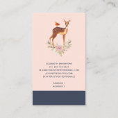 Hübsch Brown Fawn with Bird and Rose Visitenkarte (Rückseite)