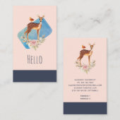 Hübsch Brown Fawn with Bird and Rose Visitenkarte (Vorne/Hinten)