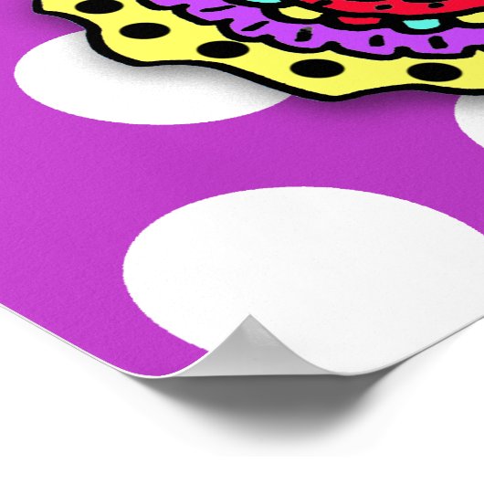 Hübsch Brown Hair Fairy Girl Happy Birthday Poster (Ecke)