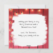 Hübsch Brown Horse in Red Bow Weihnachten (Rückseite)