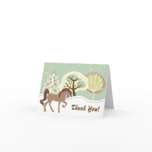 Hübsch Brown Horse Snowy Winterwald