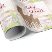 Hübsch Brown Horses and Blume Babydusche Geschenkpapier (Rolleneckpunkt)