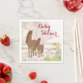 Hübsch Brown Horses and Blume Babydusche Serviette (Beispiel)