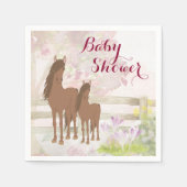 Hübsch Brown Horses and Blume Babydusche Serviette (Vorderseite)