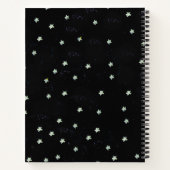 Hübsch Brown Owl Branch Blue Necklace Stars Moon Notizblock (Rückseite)