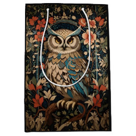 Hübsch Brown Owl William Morris Inspirierte floral Mittlere Geschenktüte