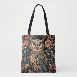 Hübsch Brown Owl William Morris Inspirierte floral Tasche