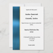 HÜBSCH BRUSHED AQUAMARIN GOLD 2 TRIM EINLADUNG (Vorderseite)