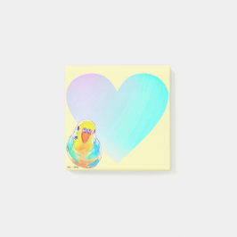 Hübsch Budgerigar Parakeet Rainbow Ombre Herz Post-it Klebezettel
