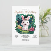 Hübsch Bunny 1. Geburtstag digital Einladung (Stehend Vorderseite)