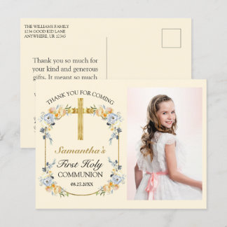Hübsch Buttercreme Floral Heilige Kommune Vielen D Postkarte