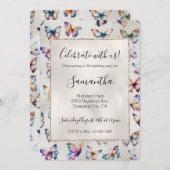 Hübsch Butterflies Pearl Einladung (Vorne/Hinten)