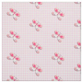 Hübsch Butterfly Gingham Kariert Pink White Stoff (Muster)