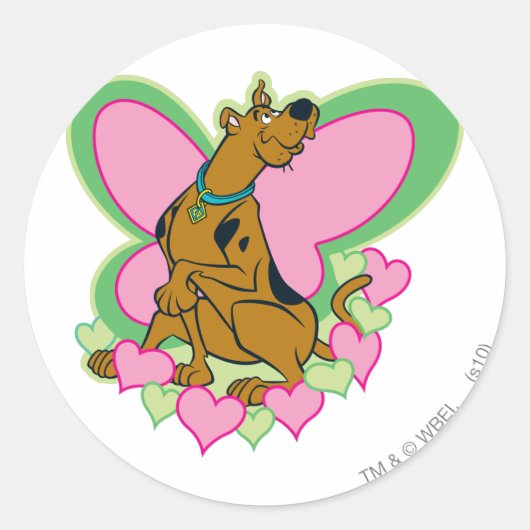 Hübsch Butterfly Scooby-Doo Runder Aufkleber (Vorderseite)