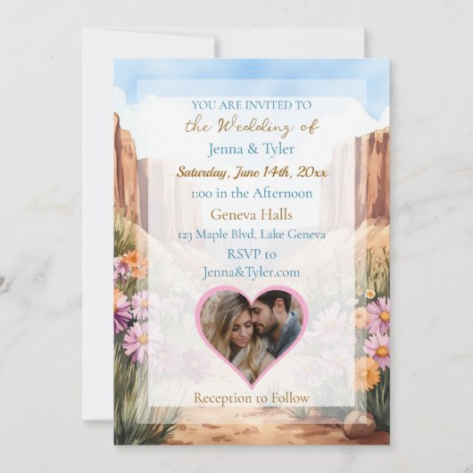 Hübsch Canyon Themed Wedding Einladung (Vorderseite)