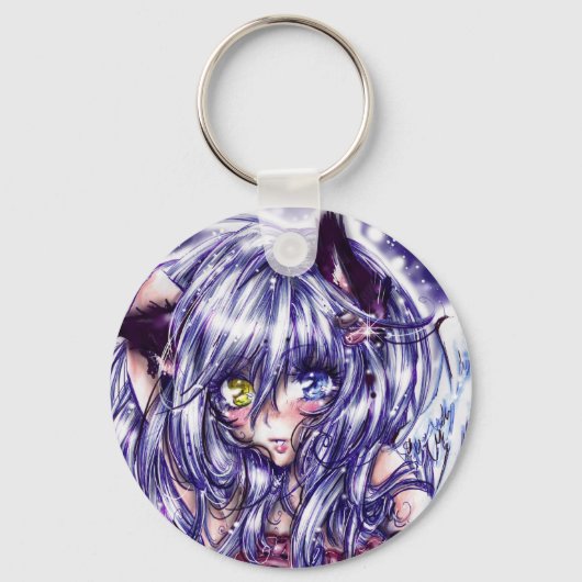 Hübsch Cat Girl Schlüsselanhänger (Vorderseite)