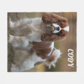 Hübsch Cavalier King Charles Personalisiert Blanke Fleecedecke (Vorderseite (Horizontal))