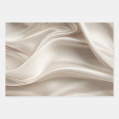 Hübsch Champagne Gold Romantische Imitats Satin We Geschenkpapier Set (Vorderseite)