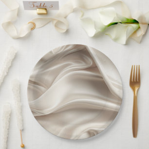Hübsch Champagne Gold Romantische Imitats Satin We Pappteller