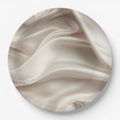 Hübsch Champagne Gold Romantische Imitats Satin We Pappteller (Vorderseite)