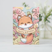 Hübsch Charming Fox Geburtstag Karte (Stehend Vorderseite)