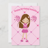 Hübsch Cheerleader Personalisiert Pink Birthday Gi Karte (Vorderseite)