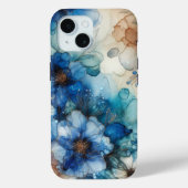 Hübsch Cherry Blossom | Blau und Gold Case-Mate iPhone Hülle (Rückseite)