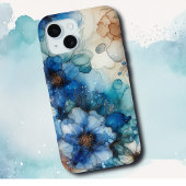 Hübsch Cherry Blossom | Blau und Gold Case-Mate iPhone Hülle