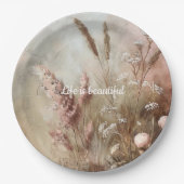 Hübsch Chic Beige Blush Boho Brautparty Pappteller (Vorderseite)