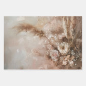 Hübsch Chic Beige Blush Boho Floral Geschenkpapier Set (Vorderseite 3)