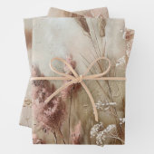 Hübsch Chic Beige Blush Boho Floral Geschenkpapier Set (Beispiel)