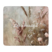 Hübsch Chic Beige Blush Boho Floral Schneidebrett (Vorderseite)